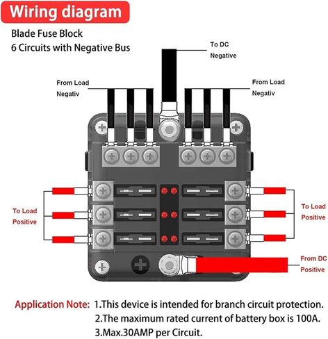 6 Way Blade Fuse Box & Bus Bar Car Kit with Cover Marine FuseBox Holder 12V/24V for Auto Car Boat Marine Trike in Saudi Arabia