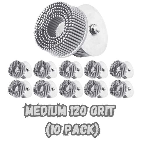 E-Z Loc Polishing Brush Set – 2 Inch TC Design for Rotary Tool, Precision Cleaning and Finishing Accessory, Standard 220 Grit, Red Aluminum Oxide (A/O) – Box of 10 in Saudi Arabia