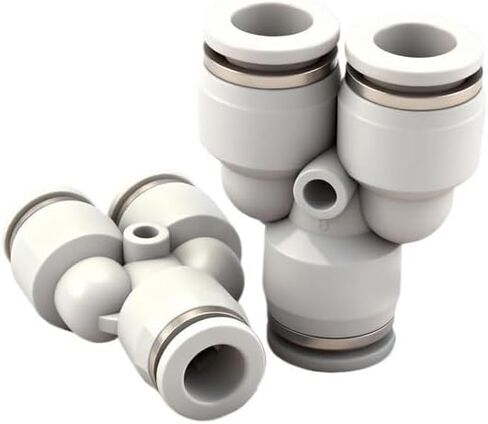 3 قطعة مضخة هواء القصبة الهوائية البيضاء موصل قابس سريع تغيير سريع قطر تي شيرت موصل Y على شكل تي شيرت PY6/8/10/12PW(WhitePY14) in Kuwait