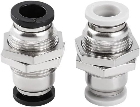 2Pcs PM-8 Tracheal Quick Connector, Quick Tracheal Partition, Direct Pneumatic Connector, Quick Insertion Tracheal Threading Plate(WhitePM12) in Saudi Arabia