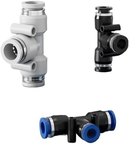 1 قطعة T-نوع المحملة PE14/16 مضخة هواء أنبوب الغاز الهوائي وصلة سريعة PE10 الإدراج السريع أنبوب الغاز المشترك (Bluepeg14-12) in Kuwait