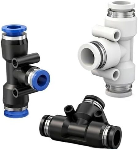 1 قطعة T-نوع المحملة PE14/16 مضخة هواء أنبوب الغاز الهوائي موصل سريع PE10 ارتفاع ضغط موصل التوصيل السريع (Pe12 (أسود)) in Kuwait