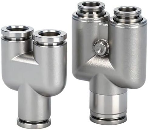 2Pcs 304 Stainless Steel Pneumatic Quick Plug Connector, Air Tube Tee PY6/8/PW12-8, High Temperature, High Pressure, Corrosion-resistant(PY16) in Saudi Arabia