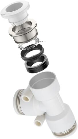 2Pcs PE Black And White Plastic T-shaped Three-way PU Pipe Quick Pneumatic Connector 6/8/10/12 Three-way Quick Plug Irrigation Connector(BlackPE-04) in Saudi Arabia