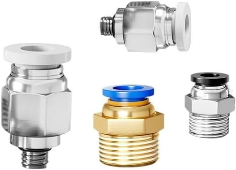 2Pcs Pneumatic Copper Nickel-plated Quick Connector PC8-02 Thread Straight-through PC4-M5 Air Pipe Quick Connector 6-01/10-03(Pc6-02(black)) in Saudi Arabia