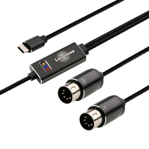 كابل MIDI إلى USB USB-A/USB-C 2M 16 قناة MIDI، التوصيل والتشغيل للوحة المفاتيح/المركب/البيانو/آلة الطبل، متوافق مع Roland/Yamaha، Windows/Mac/Android، 6.5 قدم (midi-USB-c) in Saudi Arabia