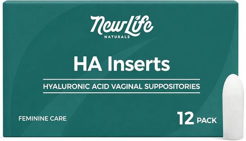 التحاميل المهبلية بحمض الهيالورونيك من نيولايف ناتشورالز للنساء 5 ملجم - مرطب مهبلي ودعم الرطوبة، انقطاع الطمث - 12 حشوة HA - كمية تكفي لمدة 30 يومًا في الولايات المتحدة الأمريكية in Kuwait