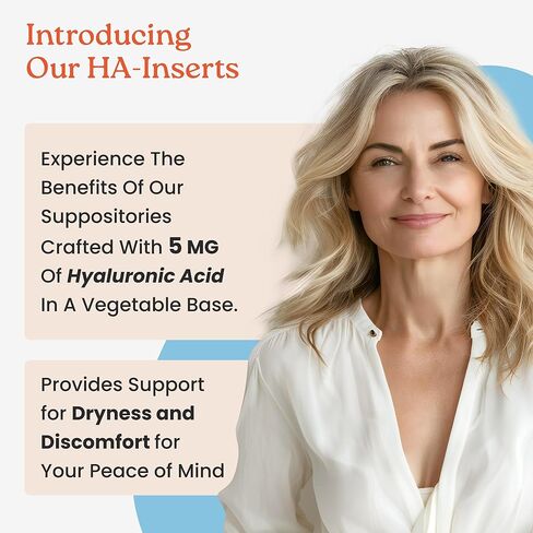 التحاميل المهبلية بحمض الهيالورونيك من نيولايف ناتشورالز للنساء 5 ملجم - مرطب مهبلي ودعم الرطوبة، انقطاع الطمث - 12 حشوة HA - كمية تكفي لمدة 30 يومًا في الولايات المتحدة الأمريكية in Kuwait