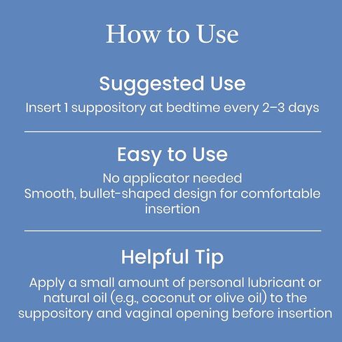 التحاميل المهبلية بحمض الهيالورونيك من نيولايف ناتشورالز للنساء 5 ملجم - مرطب مهبلي ودعم الرطوبة، انقطاع الطمث - 12 حشوة HA - كمية تكفي لمدة 30 يومًا في الولايات المتحدة الأمريكية in Kuwait