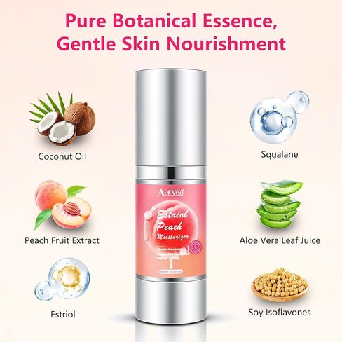 كريم استريول الخوخ للنساء - توازن هرمونات انقطاع الطمث، كريم حريري طبيعي من الاستروجين بيولوجيًا لتخفيف جفاف المهبل بعد انقطاع الطمث وحكة الفرج، 1 أونصة سائلة. أونصة (كمية تكفي لمدة شهرين) in Kuwait