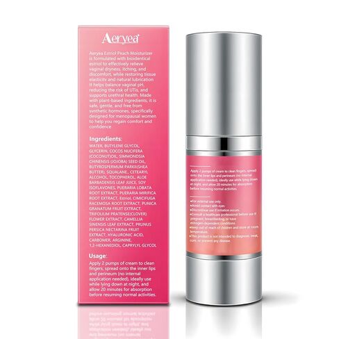 كريم استريول الخوخ للنساء - توازن هرمونات انقطاع الطمث، كريم حريري طبيعي من الاستروجين بيولوجيًا لتخفيف جفاف المهبل بعد انقطاع الطمث وحكة الفرج، 1 أونصة سائلة. أونصة (كمية تكفي لمدة شهرين) in Kuwait