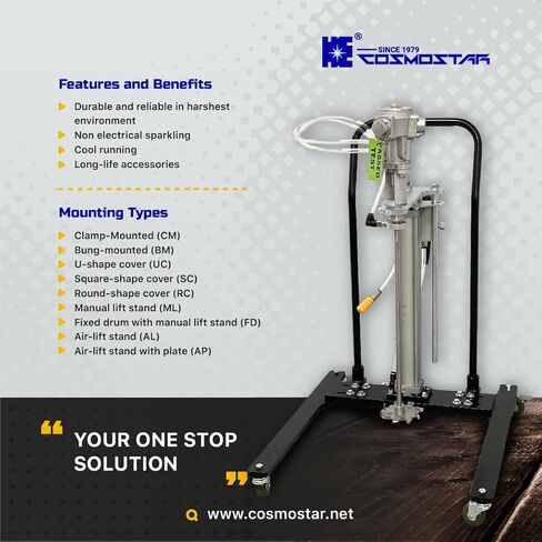 COSMOSTAR 5 Gallon Automatic Air Lifting Pneumatic Pail Agitator Paint Mixer | Drum Mixer | Pneumatic Bracket Mixer, Paint Stirring Machine Bracket Air Agitator Paint Mix Tool, Paint Agitator in Saudi Arabia