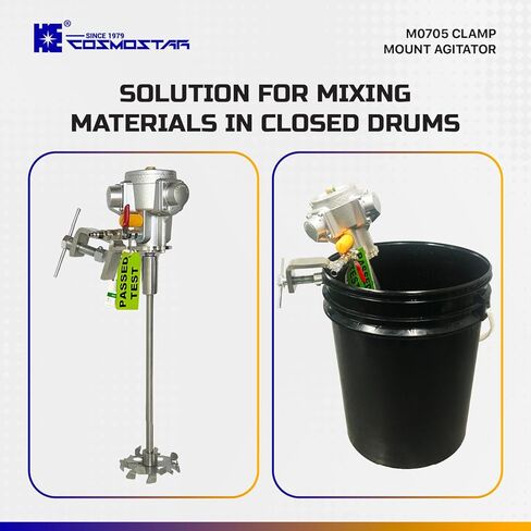 COSMOSTAR 5 Gallon Pneumatic Agitator Clamp Mount Tank Barrel Drum Mixer | Pneumatic Bracket Mixer, Paint Stirring Machine Bracket Air Agitator Paint Mix Tool, Paint Agitator, Paint Mixing Machine in Saudi Arabia