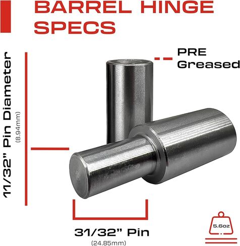 4 PCS - 3" Weldable Barrel Hinges – 3 Inch x ¾ Inch – Heavy Duty Steel – Weld On Bullet Door Hinges – Detachable Hinges – ½" Pin Bearing - Metal Swing Doors, Gates, Windows, Door Hinge in Saudi Arabia