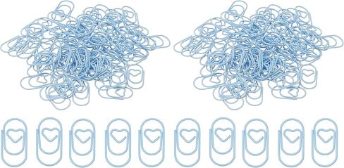 PATIKIL 1x0.4 بوصة مقطع ورقة مصغرة ، 80 PCS Metal Heart Paper Clip واسعة المقاومة للصدأ قوي صغير متين صغير اللطيف اللطيف للمستلزمات المكتبية منظمة الإشارات المرجعية الموثوق ، الأزرق in Kuwait