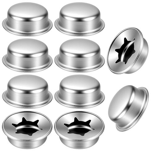 10 Pcs 1/2" Push On Pushnut Caps Silver Axle Cap Nut, Truck Nuts, Permanent Washer Caps for Hand Trucks, Rolling Bins, Lawn Push Wagons, Spring Steel Axle Cap Nuts in Saudi Arabia