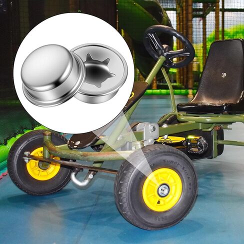 6 Pcs Push Nuts Spring Steel Push On Pushnut Caps with Mechanical Zinc Plating 3/8" Axle Cap Nut, Pushnut Fastener with Zinc Mech Finish for Rolling Bins, Lawn Wagons and Hand Trucks in Saudi Arabia