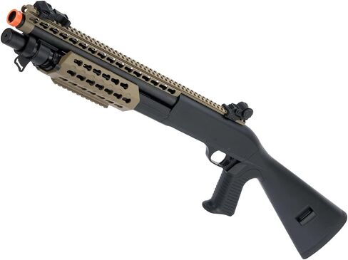 Evike Airsoft - CYMA Sport M3 3-Round Burst Multi-Airsoft Shotshell Loading Airsoft Shotgun (الطراز: مخزون كامل CQB مع Keymod/Tan) in Kuwait