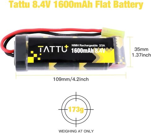 TATTU 8.4V 1600mAh NiMH Flat Battery Pack with Mini TMY Female Connector Assembled with 16G Wire in Saudi Arabia