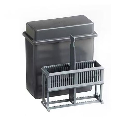 علبة تلطيخ من البلاستيك مجموعة خزان تلطيخ يصل إلى 24 شريحة مجهرية صندوق استرجاع المستضد PP خزان صباغة ورف (لون أبيض) in Kuwait