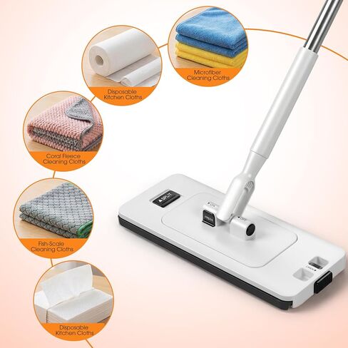 ممسحة Snap Grip، ممسحة غبار كبيرة 2 في 1 مطورة + صغيرة يمكن التخلص منها، ممسحة صغيرة بدون لمس، ممسحة بمشبك تغيير قماش مريح لكونترتوب المطبخ، مقبض طويل قابل للسحب مقاس 46.7 بوصة (2*قماش) in Kuwait