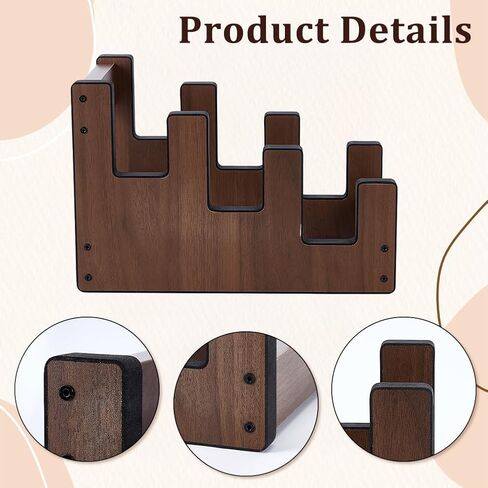 UNICRAFTALE 3 Rack Wooden Guitars Stand Floor Holder Front Display Space Saving Coconut Brown Guitar Display Stand for Home Guitar Lover 8.5x8.7x9.1 Inch in Saudi Arabia