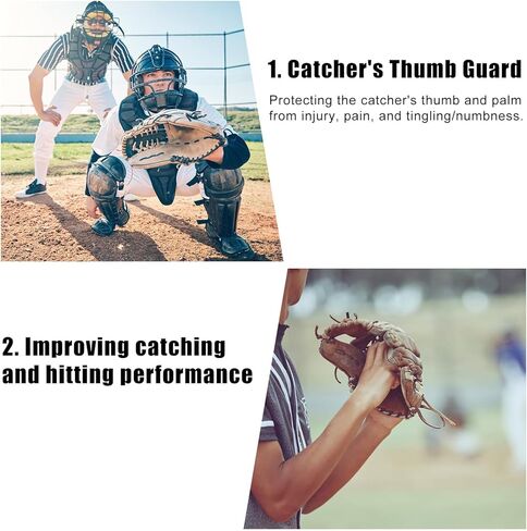 Catcher’s Thumb Guard for Baseball & Softball, Silicone Youth Protective Shield Glove Padding Accessory Catching Training Aid for Pain Reduction & Hand Injury Prevention (Medium) in Kuwait