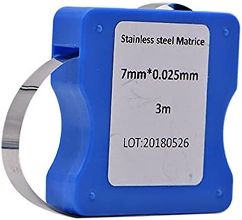 Dental 3 Meter Stainless Steel Matrice Bands 5mm/6mm/7mm Width 0.025mm Thichness, Good Elastic Steel Matrix Strips Roll Dental Matrix (5mm) in Kuwait