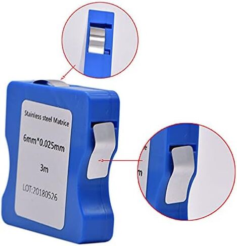 Dental 3 Meter Stainless Steel Matrice Bands 5mm/6mm/7mm Width 0.025mm Thichness, Good Elastic Steel Matrix Strips Roll Dental Matrix (5mm) in Kuwait