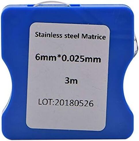 Dental 3 Meter Stainless Steel Matrice Bands 5mm/6mm/7mm Width 0.025mm Thichness, Good Elastic Steel Matrix Strips Roll Dental Matrix (5mm) in Kuwait