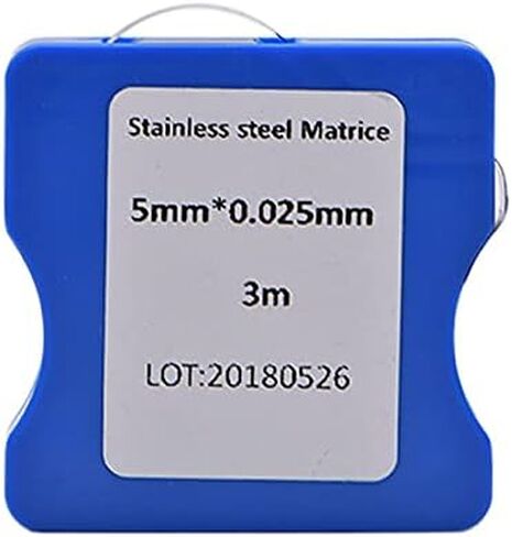 Dental 3 Meter Stainless Steel Matrice Bands 5mm/6mm/7mm Width 0.025mm Thichness, Good Elastic Steel Matrix Strips Roll Dental Matrix (5mm) in Kuwait