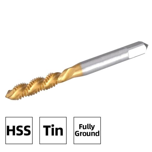 M6 Spiral Flute Tap, HSS Titanium Coating M6x1 Spiral Flute Plug Threading Tap in Kuwait