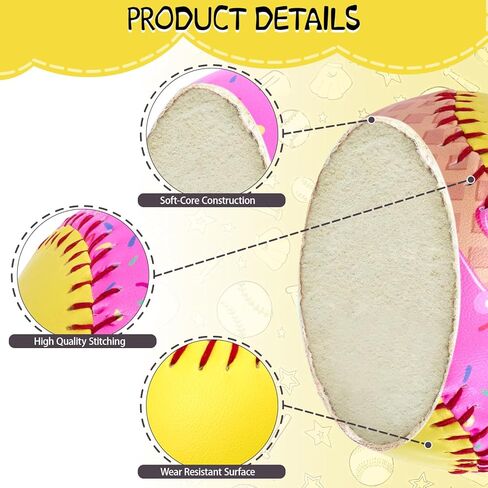 3 Pack Standard 12-Inch Softball - Creative Design Practice & Training Ball Ice Cream Drip Softball Stuff in Kuwait