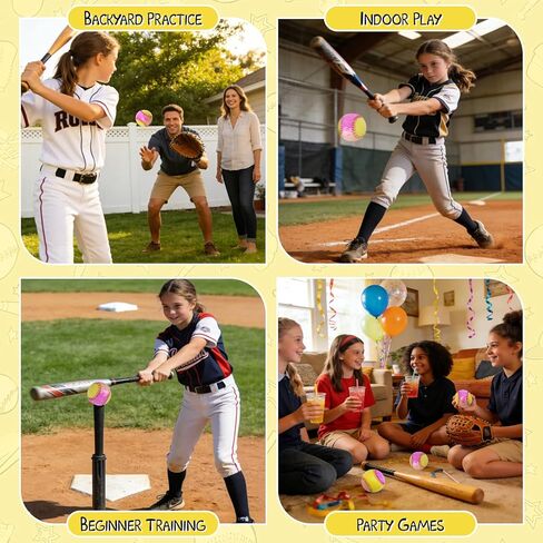 3 Pack Standard 12-Inch Softball - Creative Design Practice & Training Ball Ice Cream Drip Softball Stuff in Kuwait