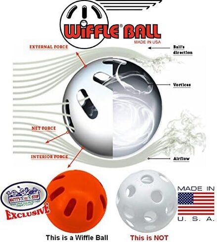 Matty's Toy Stop Wiffle Balls Yellow, Green & Orange Official Size Baseballs Bundle with Storage Bag - 6 Pack in Saudi Arabia