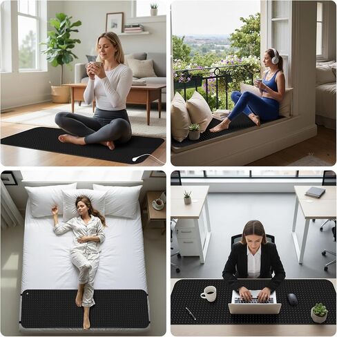 Grounding Mat for Bed, Grounding Pad for Sleeping, Grounding Mattress with Grounding Wire, Grounding Sheets Earth Connected Grounded Pad for Better Sleeping, Balance, 27x78Inch in Kuwait