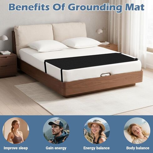 Grounding Mat for Bed, Grounding Pad for Sleeping, Grounding Mattress with Grounding Wire, Grounding Sheets Earth Connected Grounded Pad for Better Sleeping, Balance, 27x78Inch in Kuwait
