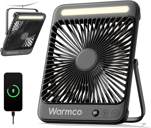 20000mAh 8-inch Portable Camping Desk Fan, [15-48H Working Hours] Ultra-thin LED Light Rechargeable Battery Powered Travel Fan for Outdoor, Indoor, Cruise Essentials 2025 in Kuwait