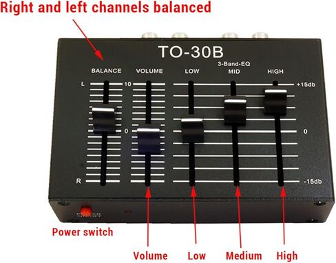 EQ Equalizer Stereo, High Medium Low 3 Band Sound Channel Balance Volume Control Preamp Amplifier for Home Audio in Kuwait