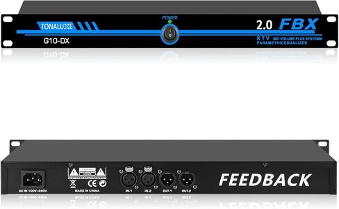 Professional Feedback Suppressor & Feedback Eliminator, Microphone Anti-Howling Frequency Shifter Audio Processor, 2-In 2-Out for Stage Performance, Conference, PA System & Karaoke in Kuwait