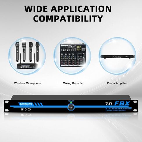Professional Feedback Suppressor & Feedback Eliminator, Microphone Anti-Howling Frequency Shifter Audio Processor, 2-In 2-Out for Stage Performance, Conference, PA System & Karaoke in Kuwait