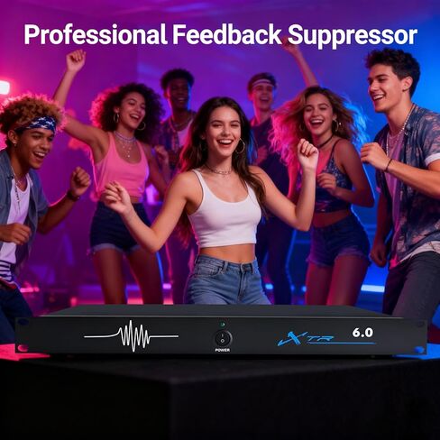 Professional Feedback Suppressor, 6in6out Microphone Anti-Howling Device, Automatic Frequency Shifter for Clear Audio in Stage Performances, Conferences, and KTV Systems in Saudi Arabia