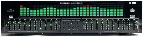 EQ8000 31-Band Digital Audio Processor with LED Spectrum Display, Optical & Coaxial Decoder, USB Playback, Multi-Input Sound Equalizer for Pro & Home Audio in Kuwait