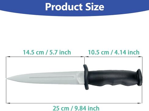 9.8 Inch Realistic Rubber Training Knife - Safe Dagger Prop for Martial Arts, Cosplay & Stage Combat | Flexible Fake Knife for Costumes, Play Fighting & Tactical Practice in Kuwait