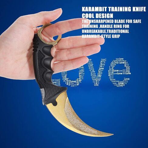 TOPOINT Karambit Trainer Knife No Cutting Edge Karambit Practice Training Knife Without Cutting Edge Trainer Tool with Sheath for Beginner 100% Safe Trainer Tool Color: Golden in Kuwait