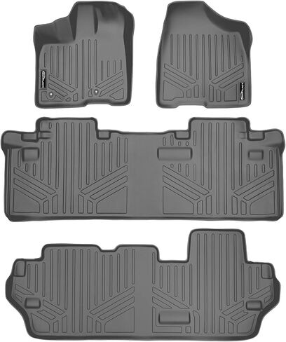 MAXLINER Floor Mats 3 Row Liner Set Grey for 2013-2018 Toyota Sienna 8 Passenger Model Only in Saudi Arabia