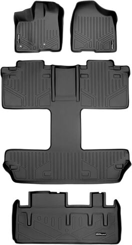 MAXLINER Floor Mats 3 Row Liner Set Grey for 2013-2018 Toyota Sienna 8 Passenger Model Only in Saudi Arabia