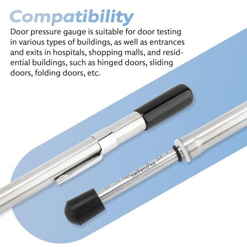 HMC035 مقياس ضغط الباب من 0 إلى 35 رطلاً لأداة اختبار الباب لمتطلبات ADA، مقياس ضغط الباب بالدفع والسحب مع أنبوب واقي بلاستيكي in Kuwait