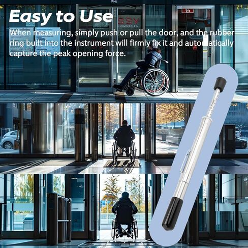 HMC035 مقياس ضغط الباب من 0 إلى 35 رطلاً لأداة اختبار الباب لمتطلبات ADA، مقياس ضغط الباب بالدفع والسحب مع أنبوب واقي بلاستيكي in Kuwait