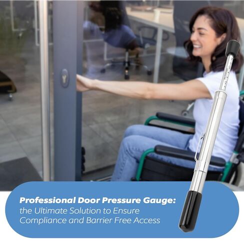 HMC035 مقياس ضغط الباب من 0 إلى 35 رطلاً لأداة اختبار الباب لمتطلبات ADA، مقياس ضغط الباب بالدفع والسحب مع أنبوب واقي بلاستيكي in Kuwait